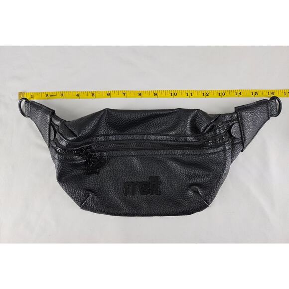 MELT COSMETICS BLACK SLING FANNY BAG CROSSBODY - 10" L x 6" H - ADJUSTABLE STRAP - Picture 10 of 12